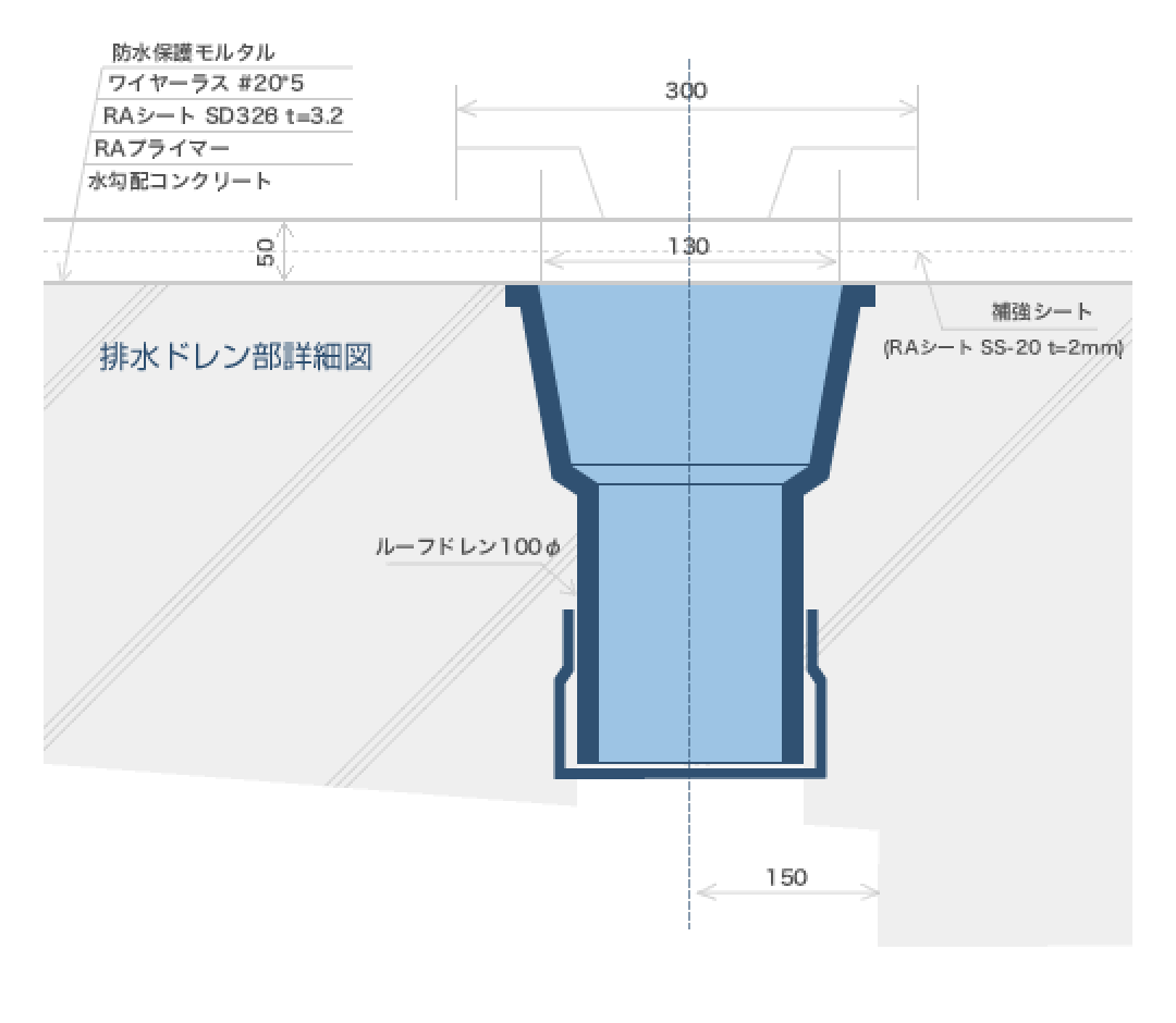 排水ドレン部詳細図